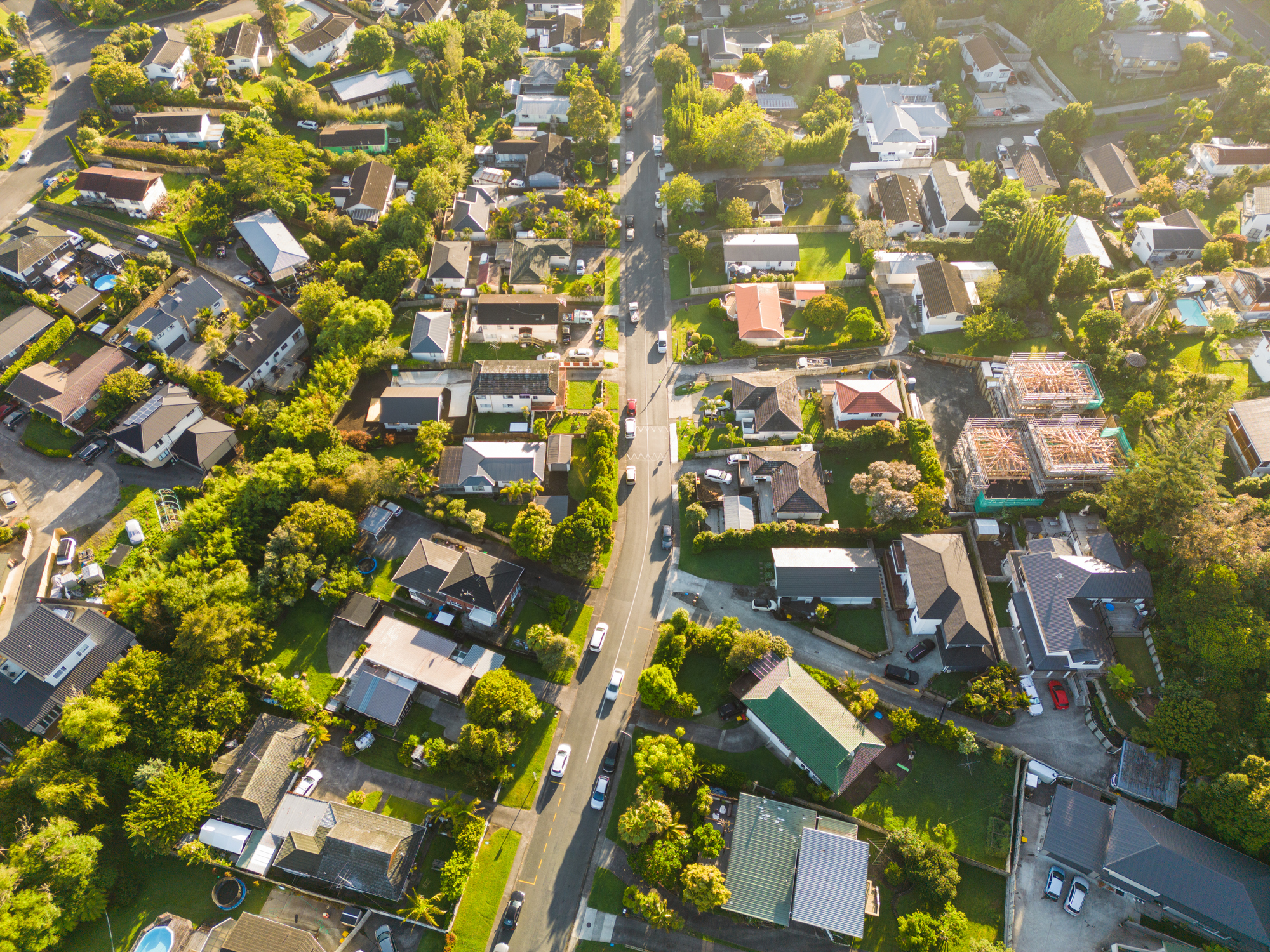 Overhead of suburbs